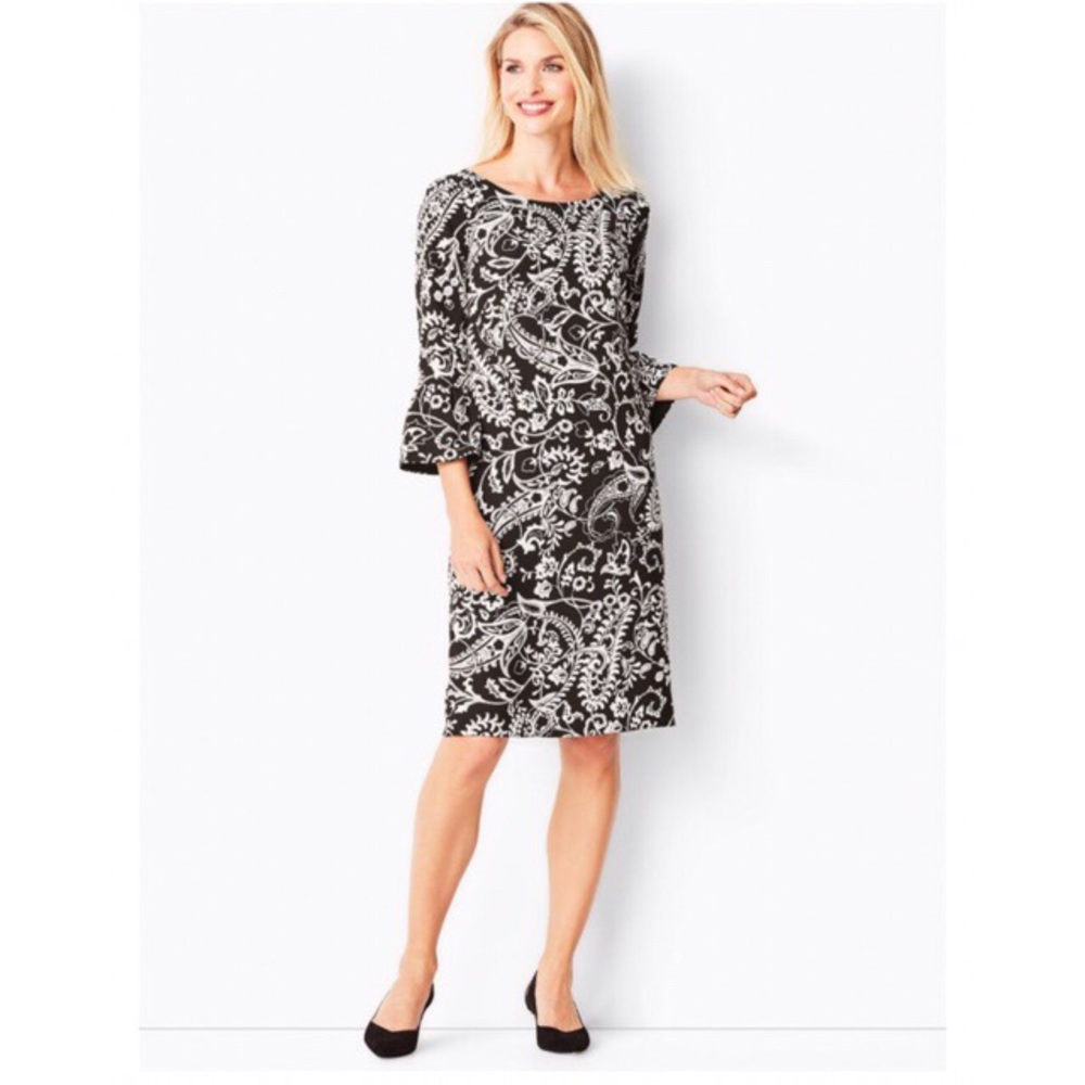 Talbots Crepe Shift Bell sleeve Dress-Pais…